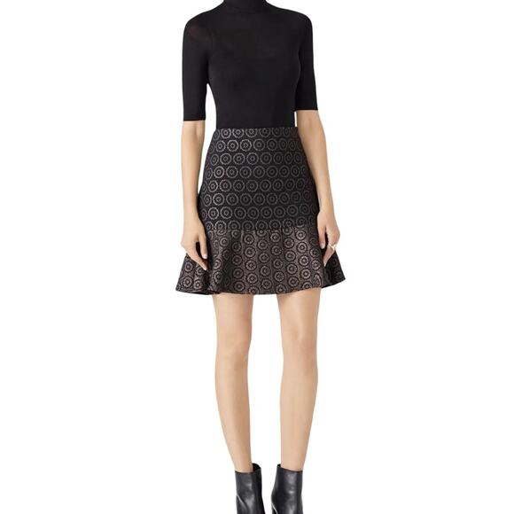 Trina Turk Black Ruffled Trumpet Mini Skirt size 6 - Picture 1 of 9